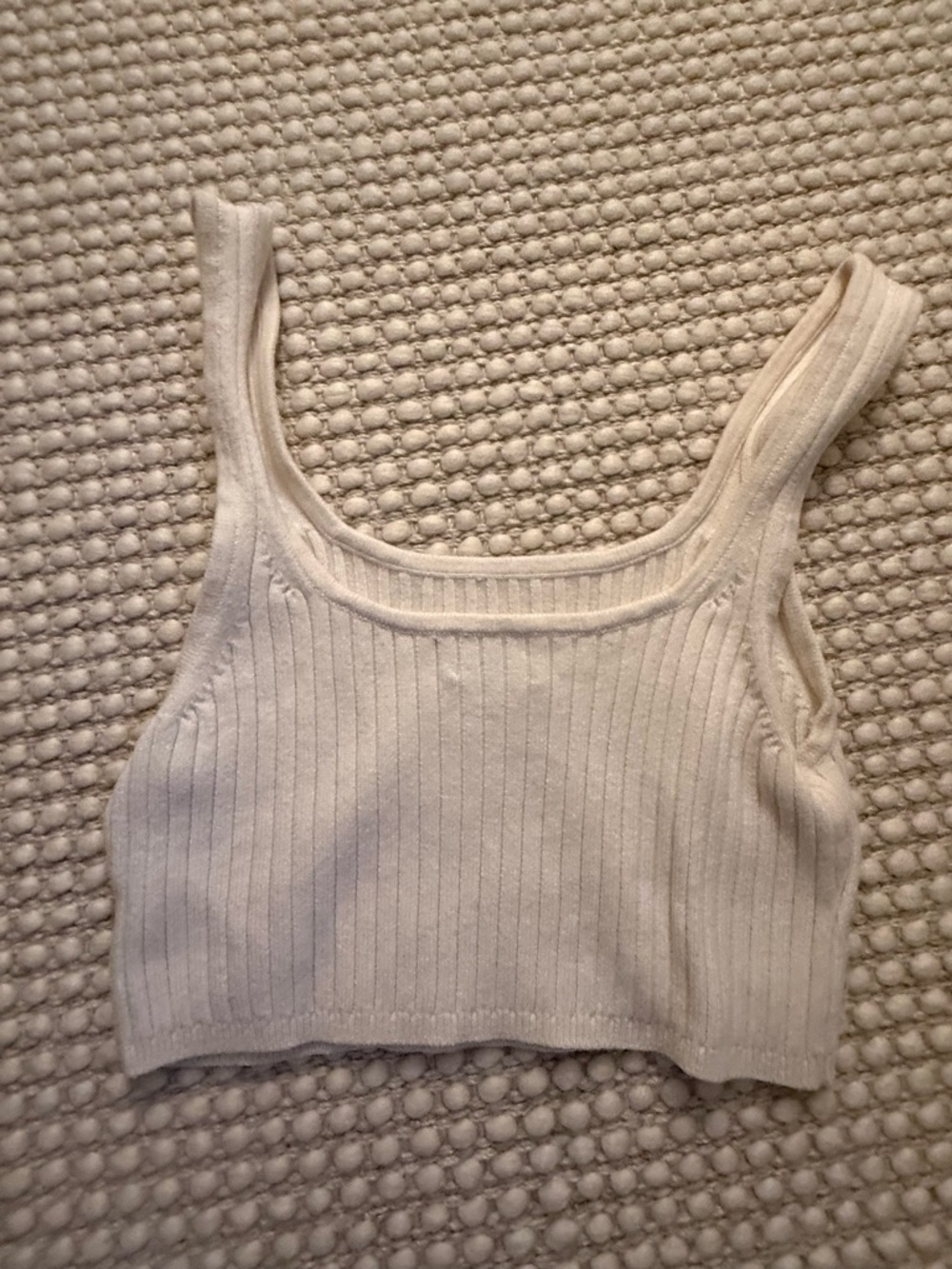 Wilfred Ribbed Crop Tank - Cream - Picture 3 of 3